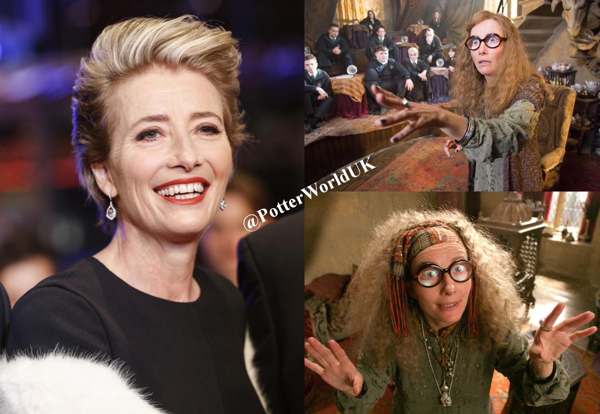 PotterWorldUK \"Happy 58th birthday, Emma Thompson! She played Trelawney in the Harry Potter Films! 