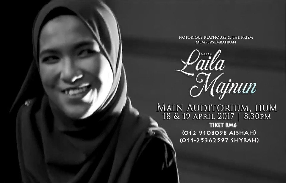 NotoriousPlay's tweet photo. Dah tak tau lagu mana nk promote #LailaMajnun dah ni. Hahahha. Mariiiiii!!! #notoriousplayhouse #theprism #ciium #iiumtheatreclub https://t.co/W8tPfVEkYb