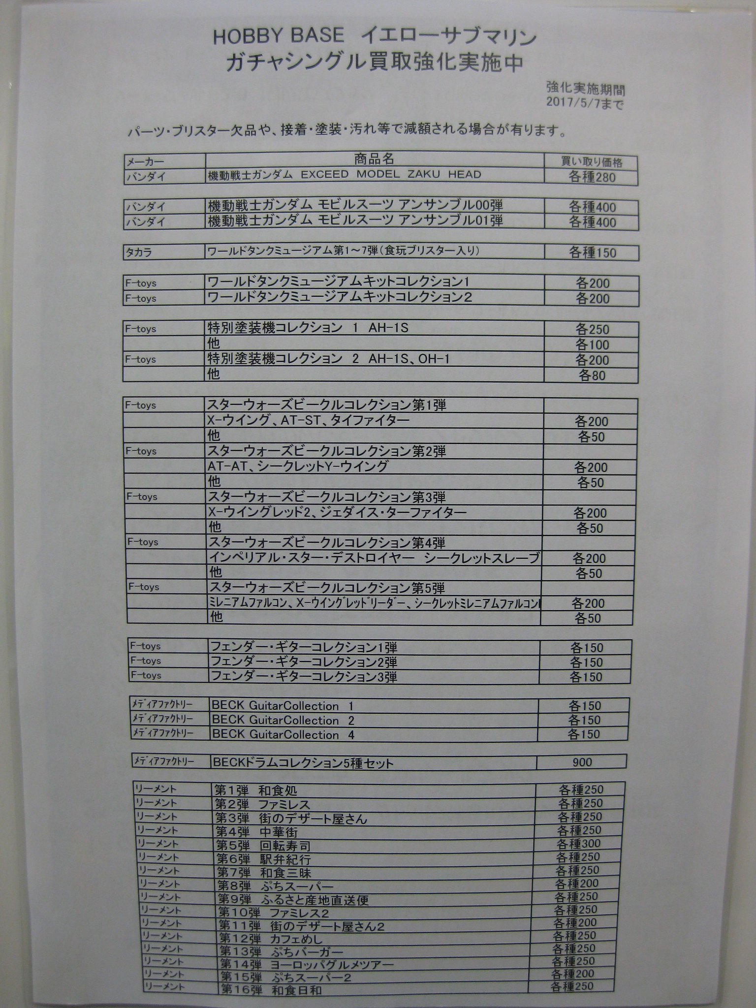 イエローサブマリン大宮本店 בטוויטר 中古ガチャ高額買取実施中 ガンダムアンサンブル スケール系食玩 リーメントぷちサンプル等のガチャ高額買取実施中です リストに記載されたガチャ商品にお心当たりございましたら この機会に是非お持込