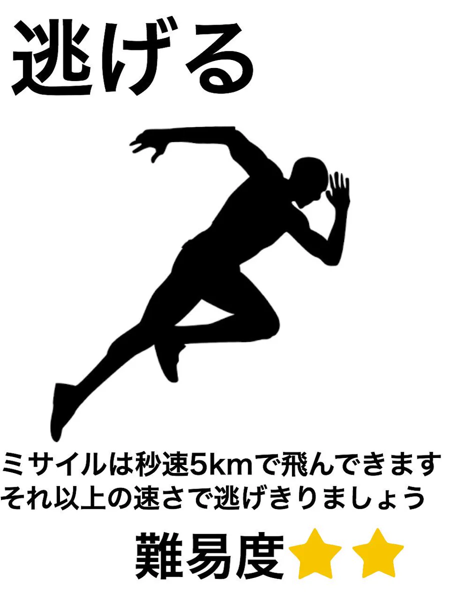 あなたはどれができる？難易度別ミサイルが飛んできた時の対策方法ｗｗｗ
