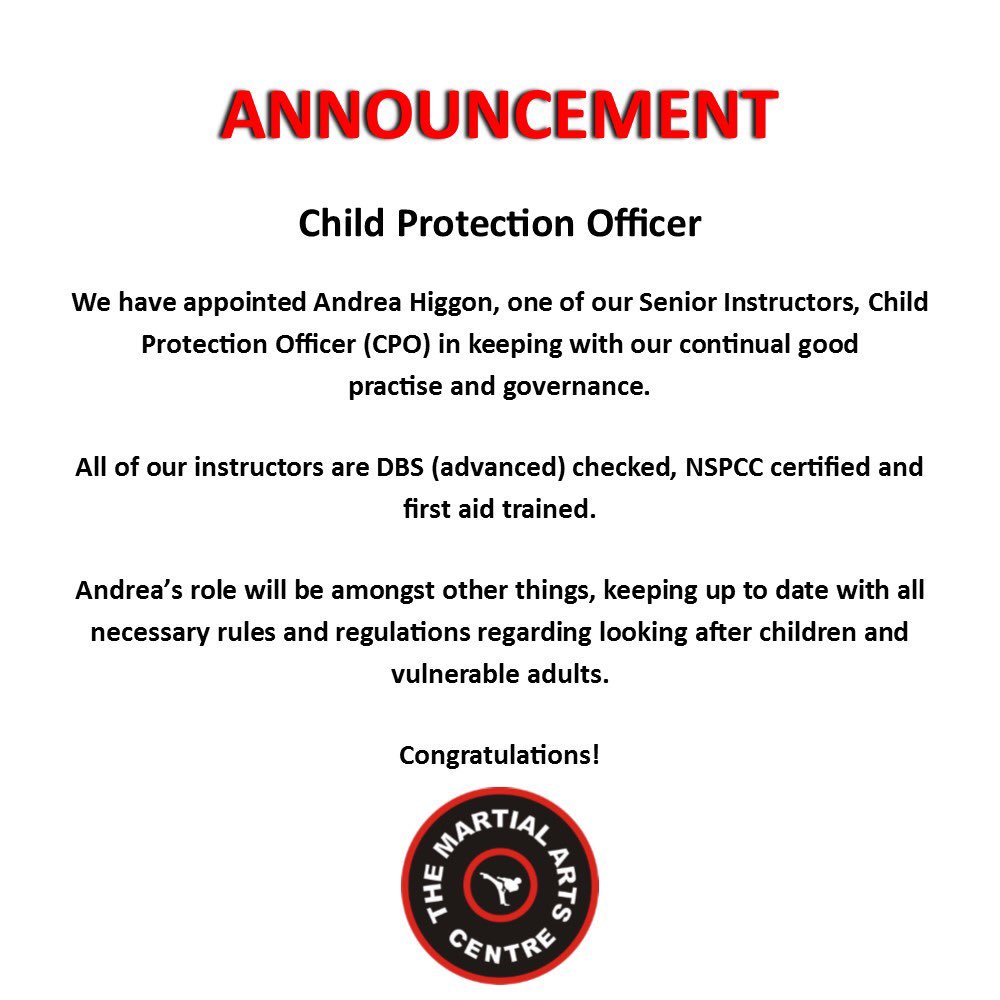 martialartscen1's tweet photo. #tmac #essex #braintree #karate #kickboxing #martialarts #childprotectionofficer #appointment https://t.co/9Hvk3iqiut