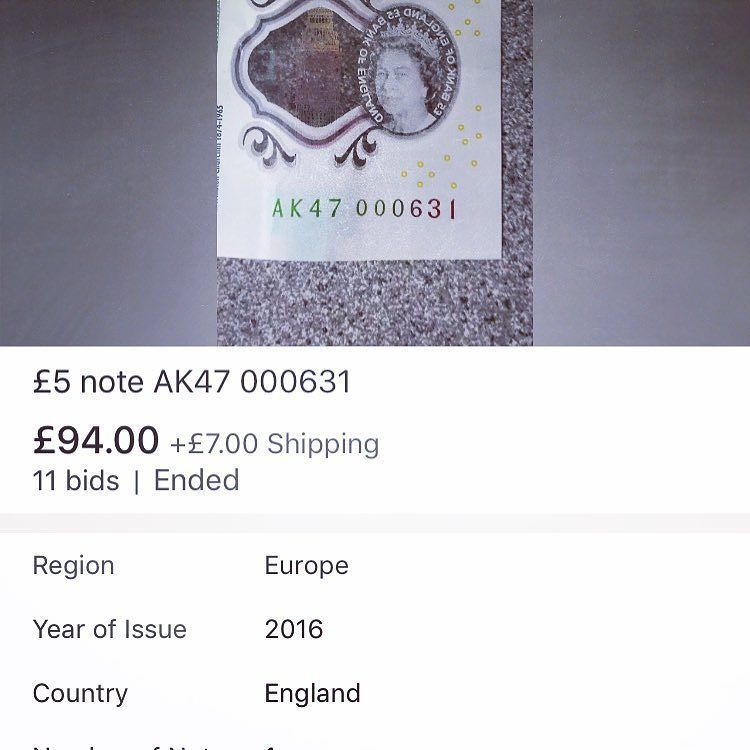 Notesworthyuk's tweet image. £97!!! Awesome returns #notesworthy #newfivepound #newfivepoundnote #money ift.tt/2plkXHC