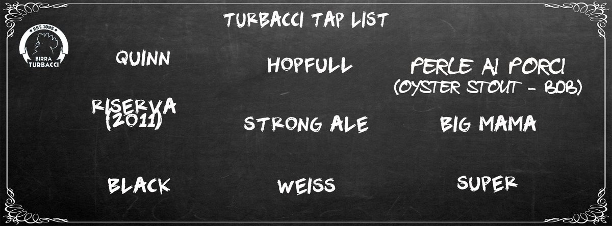 Il #Brewpub Turbacci vi aspetta numerosi e assetati!
#turbacci #birraartigianale #taplist #mentana