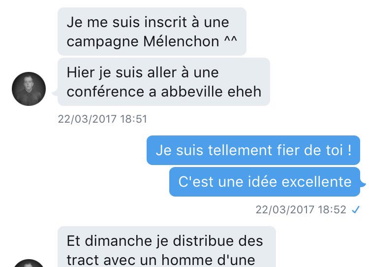 edouard_louis's tweet photo. Preuve de la dynamique à gauche : mon petit frère m'annonçant qu'il milite pour Mélenchon dans un village ou l'extrême droite dépasse 50% https://t.co/FTKmib2LTm