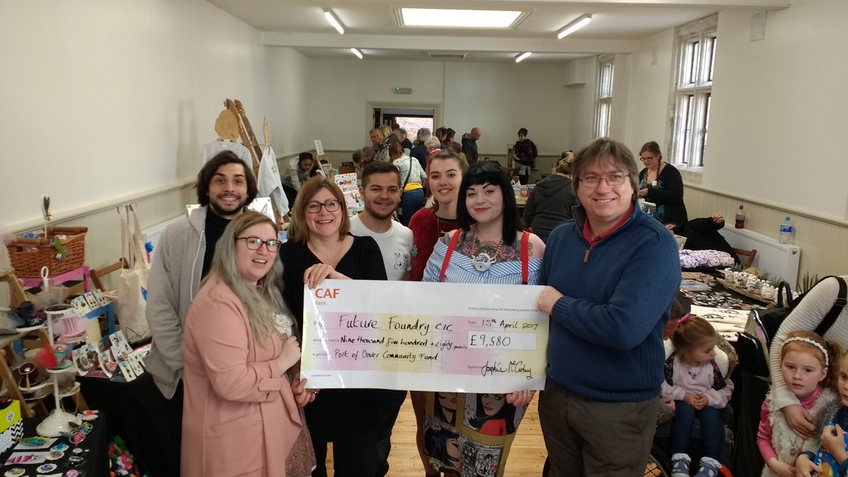 Port_of_Dover's tweet photo. #PortofDoverCommunityFund present cheque to #FutureFoundry in Dover today by #Neil Wiggins to #Lisa Oulton, FF founder & inspiration https://t.co/V2VjVqtWHI