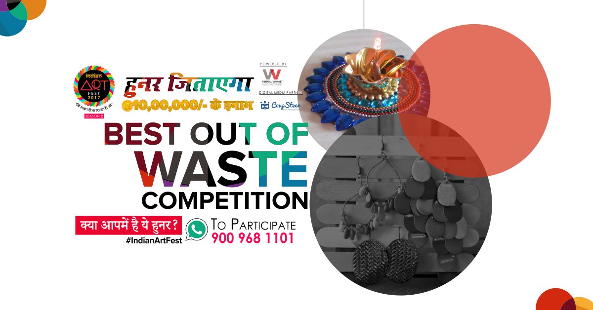 iafindore's tweet photo. 29-June Ko Hai... Best out of waste Ke HunarBaazon Ki Jang!
#IndianArtFest Season2 @VirtualVoyageIn
Register - https://t.co/COziaE7K00 https://t.co/2ipG4r7tdt