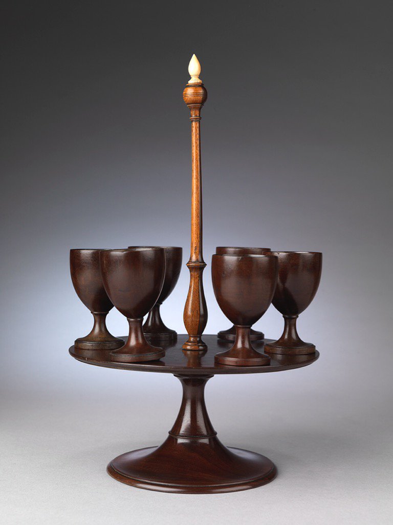 RYAntiques's tweet photo. Ready for Easter Sunday, original #Georgian Lignum Vitae &amp; Mahogany Egg Cup Stand #antique #treen #BADAselects https://t.co/F5TXOhtfrU