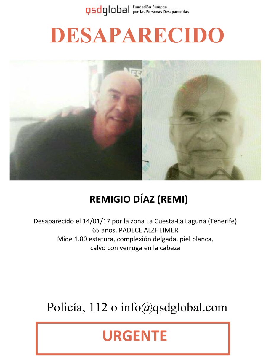 QSDglobal's tweet photo. Hoy #RECORDAMOS a REMIGIO DÍAZ  #Desaparecido en  #LaCuesta #LaLaguna #Tenerife #Todoytodosporencontrarlo https://t.co/Whs7JdD5m2