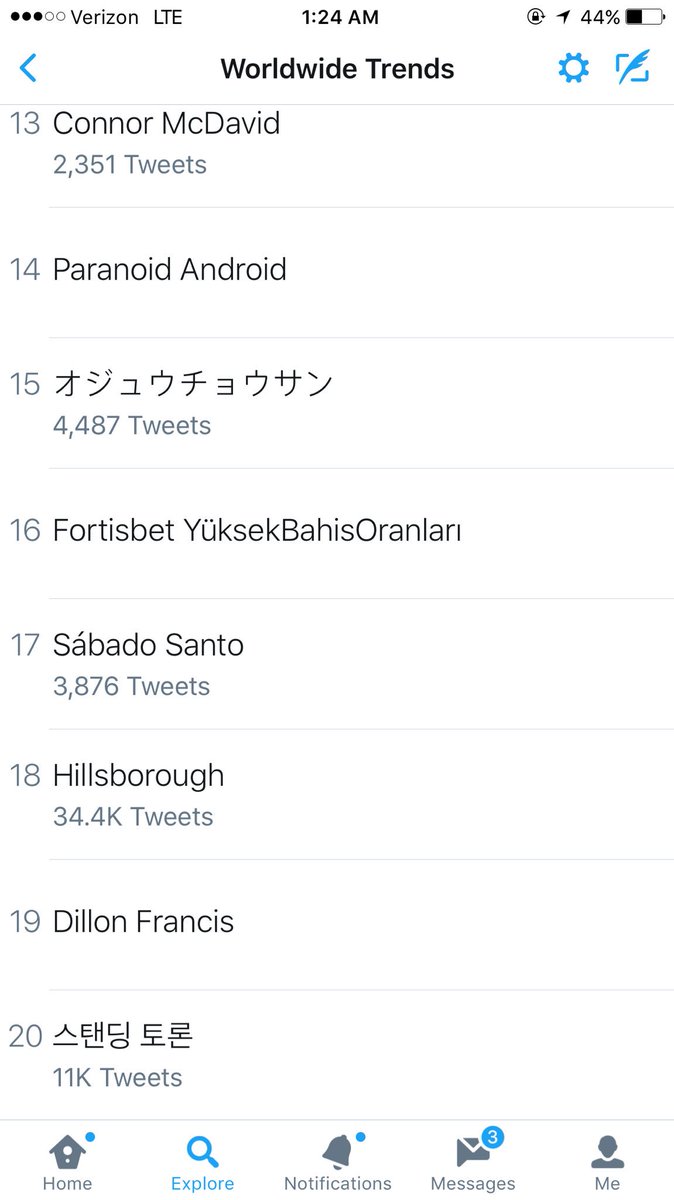 Wow I'm trending number 19 worldwide 😵 https://t.co/uw3P6kkon6