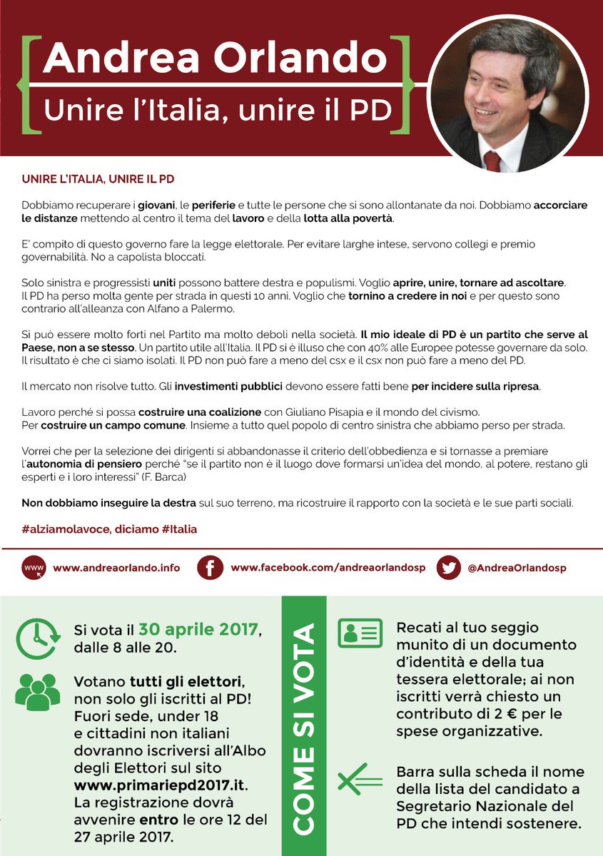Ecco la mozione di Andrea #Orlando. Testo completo: goo.gl/xOKTkc