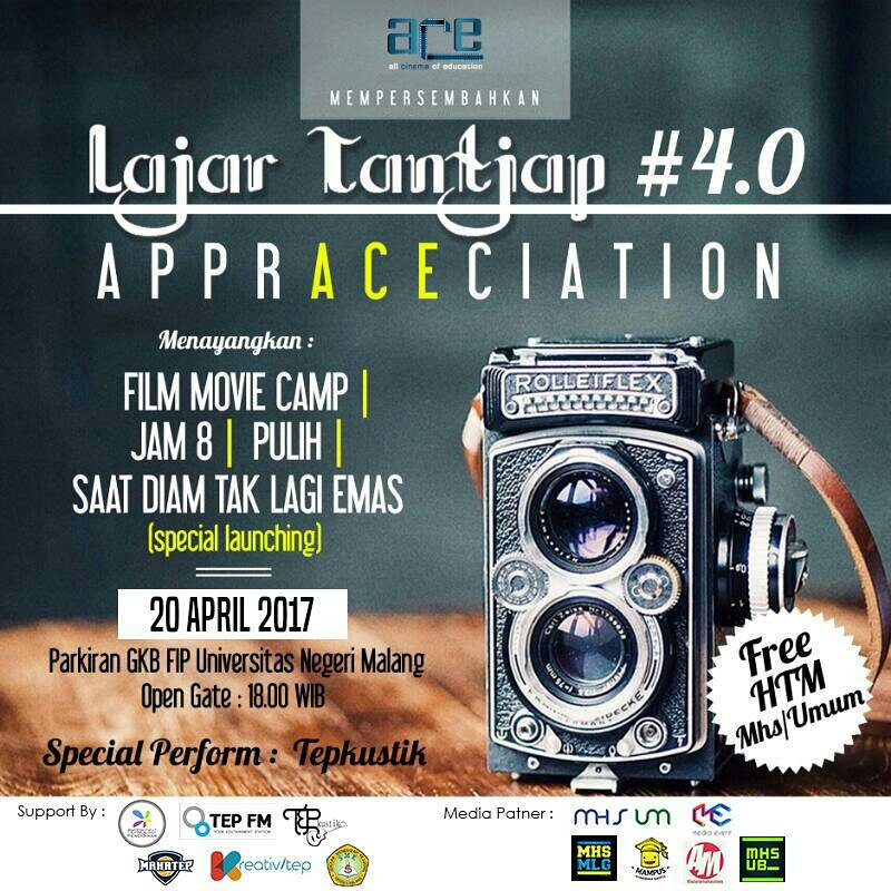 mahasiswamlg's tweet image. Kuy nonton Lajar Tantjap 4.0 oleh @ACE_ProUM 20 April 2017 di Parkiran GKB FIP UM. Jangan dateng sendirian. FREE HTM