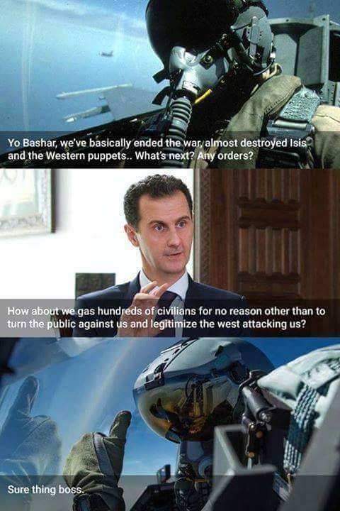 armeyskov's tweet image. Makes perfect sense! B/c he&apos;s just so evil! 🤔 #LiterallyHitler #Assad #SpicerFacts