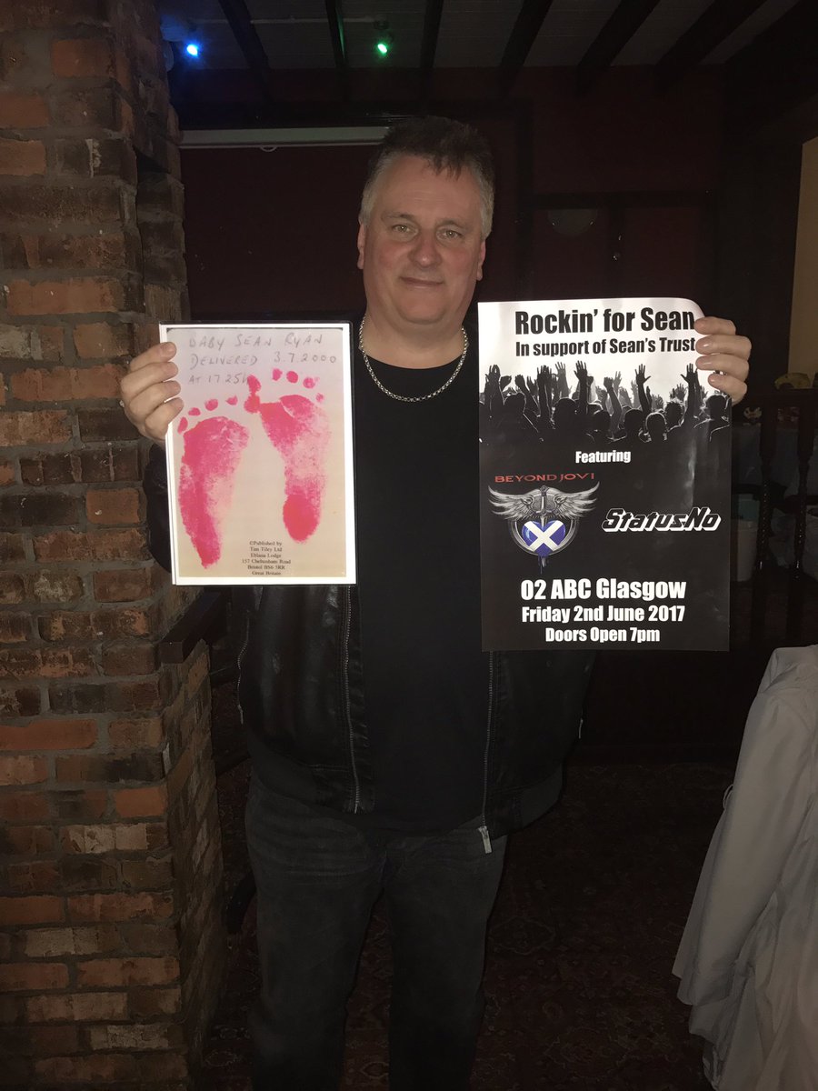 BeyondJovi's tweet photo. John from beyond Jovi at the seanstrust charity event showing his support for the cause https://t.co/668emGApGU