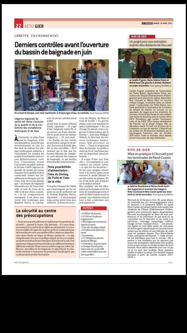 Parution dans le <a href="/Leprogresloire/">Le Progrès Loire</a> des volontaires avec l'association <a href="/BobosAsso/">Asso petits bobos</a> 25 avril vente de brioche de l'amitié à rive de gier