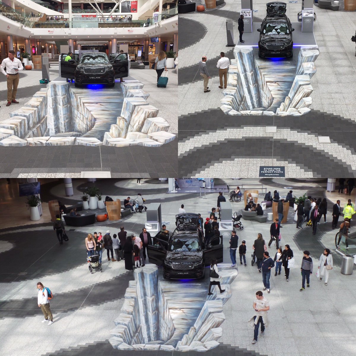 TEBHQ's tweet photo. A high footfall placement this #Easter weekend @westfieldlondon promoting #RangeRoverVelar #4X4 #3Dart #Design #Creative #Eventprofs https://t.co/Sx6zkuSrOR
