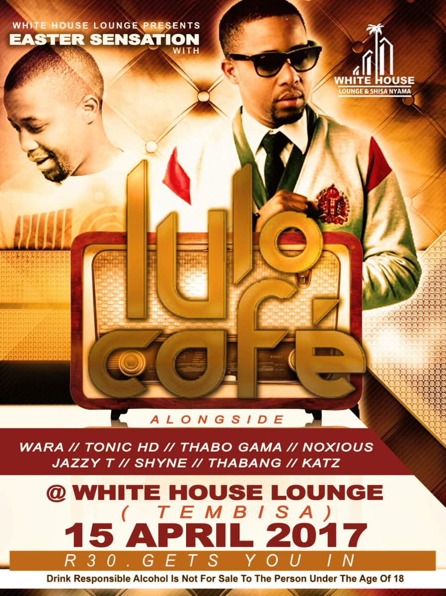 Catch tonight <a href="/WhiteHouse/">The White House</a> (Tembisa) alongside @LuloCafe and great spinners from my hood 

My latest Mix sendspace.com/file/bl0mxg