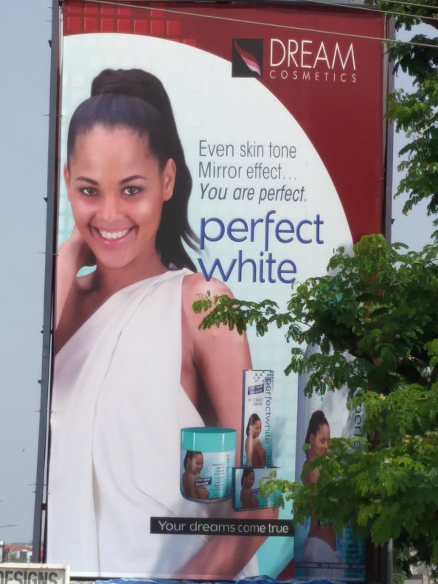 CWJackson4's tweet photo. "Your dreams come true" if you bleach your skin? What gives? #AshST17 @kajsaha @elidot seen in Dzorwulu, Accra, by Perez Dome and ECG substa https://t.co/pxyY9HeYmR