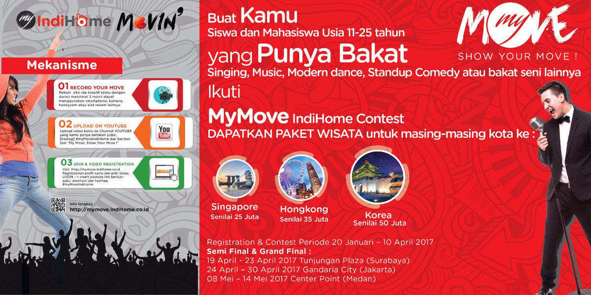 Mau jalan-jalan ke SIngapura, Korea dan Hongkong? Caranya gampang! Ayo ikutan Event #myMoveIndiHome. mymove.indihome.co.id