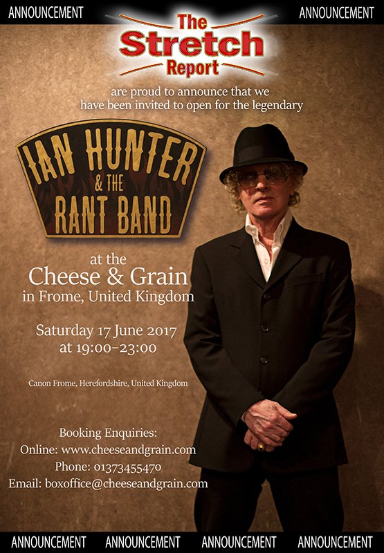 StretchReport's tweet image. Following an acclaimed performance opening for the Grateful Dead, we now reach a new high supporting Ian Hunter. 
 cheeseandgrain.ticketsolve.com/shows/873570407