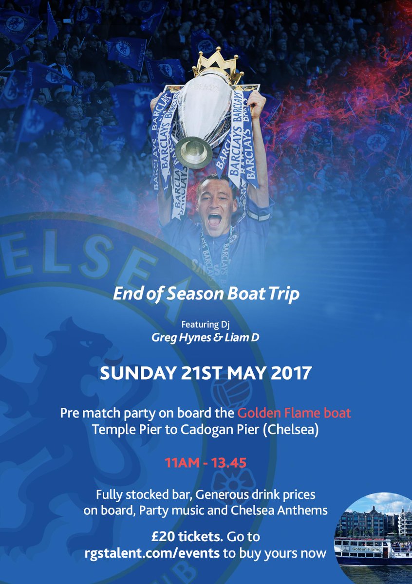 End of season Chelsea FC boat party on Sunday 21st. Buy your ticket now -> goo.gl/ib51jd #boatparty #ChelseaFC #London #Thames
