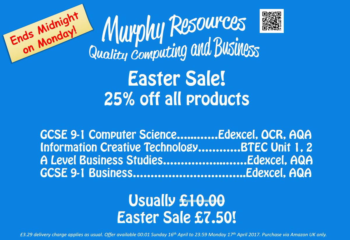 murphyresources's tweet image. 25% #EasterSale begins midnight tonight until midnight Monday! Includes the new #GCSEBusiness #RevisionGuide for 9-1 spec. @Amazon3PSellers