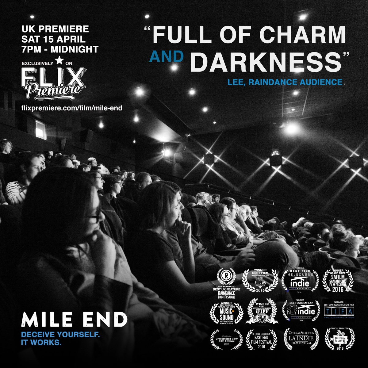 Deceive yourself tonight from 7PM, #MILEENDMOVIE premiering exclusively in the UK <a href="/FlixPremiere/">Flix Premiere</a> flixpremiere.com/film/mile-end #FlixPremiere