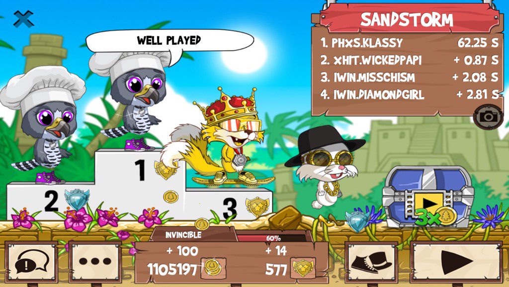 xklassy's tweet image. I just beat a golden fox! #funrun2 #WickedPapi #MissChism #DiamondGirl