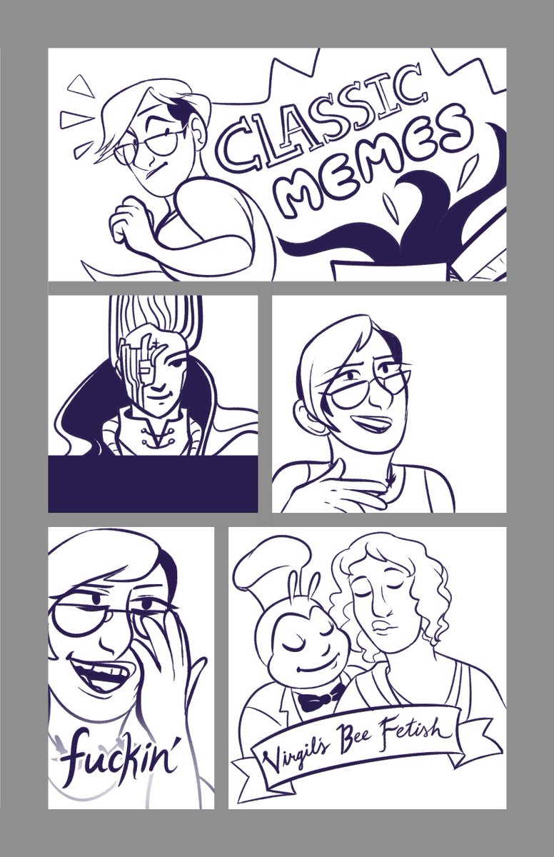 here's an unfinished comic page for class. Feel free to deduce the context 