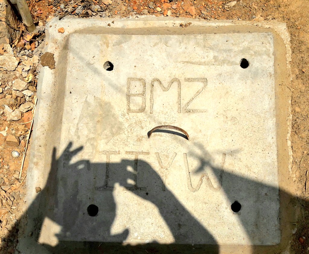 diz_ffm's tweet image. The @BMZ_Bund promotes the eco-friendly approach of #IIYW in Mohurli. Seen: a chamber in the sewerage line that takes the effluents outside.