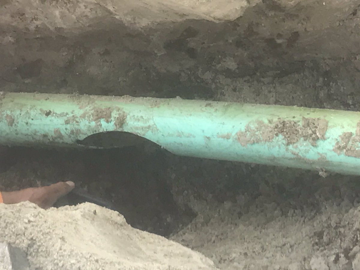 GenXUGCcouple's tweet photo. What happens when @comcast digs under your driveway. $1300 busted sewer line and now waiting for reimbursement. #fiberopticfail! https://t.co/JJVhS7cvPq