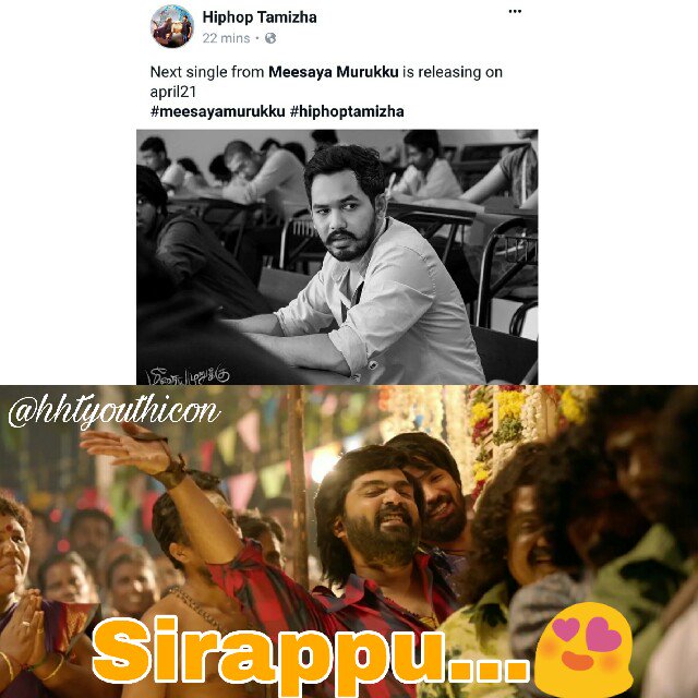 asraarahamed's tweet photo. #Sirappu_Miga_Sirappu
#April21 #Next_Single😍
@MeesayaMurukku @hiphoptamizha https://t.co/mpBU3OnCtQ