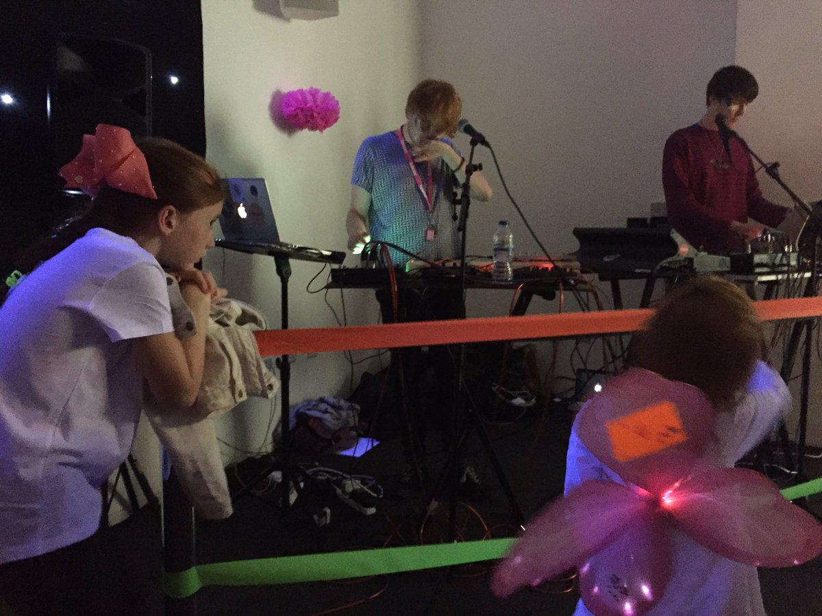 TownerLearning's tweet photo. #LightParty in full swing with a live set from electro-psych duo #NativeRay @TownerGallery https://t.co/rOdxQwQfwT