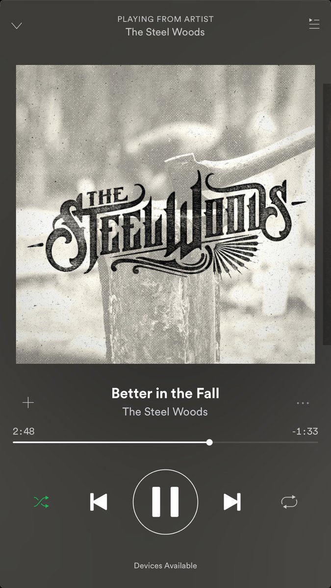 lauraswallows's tweet photo. @thesteelwoods #onrepeat #betterinthefall https://t.co/lyPPRf64xK