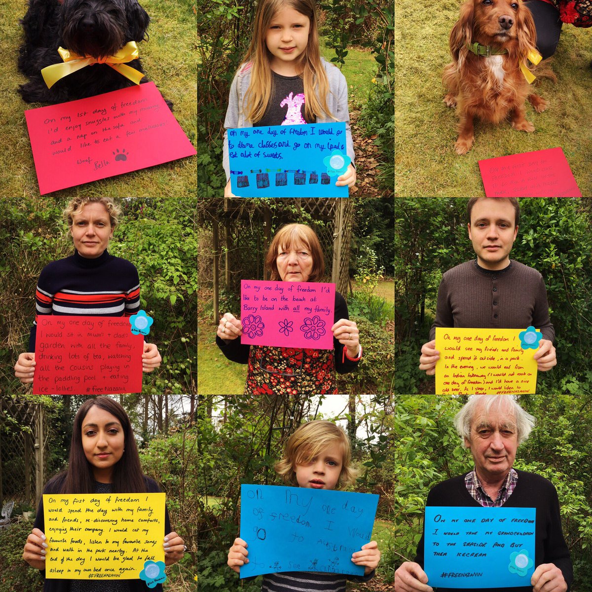 shoma_banerjee1's tweet photo. Despite sad news of destruction of #FreeNazanin 's One Day Tree, we continue to share our msgs of hope for her 🌼🎀 https://t.co/rwGzTh1q0j