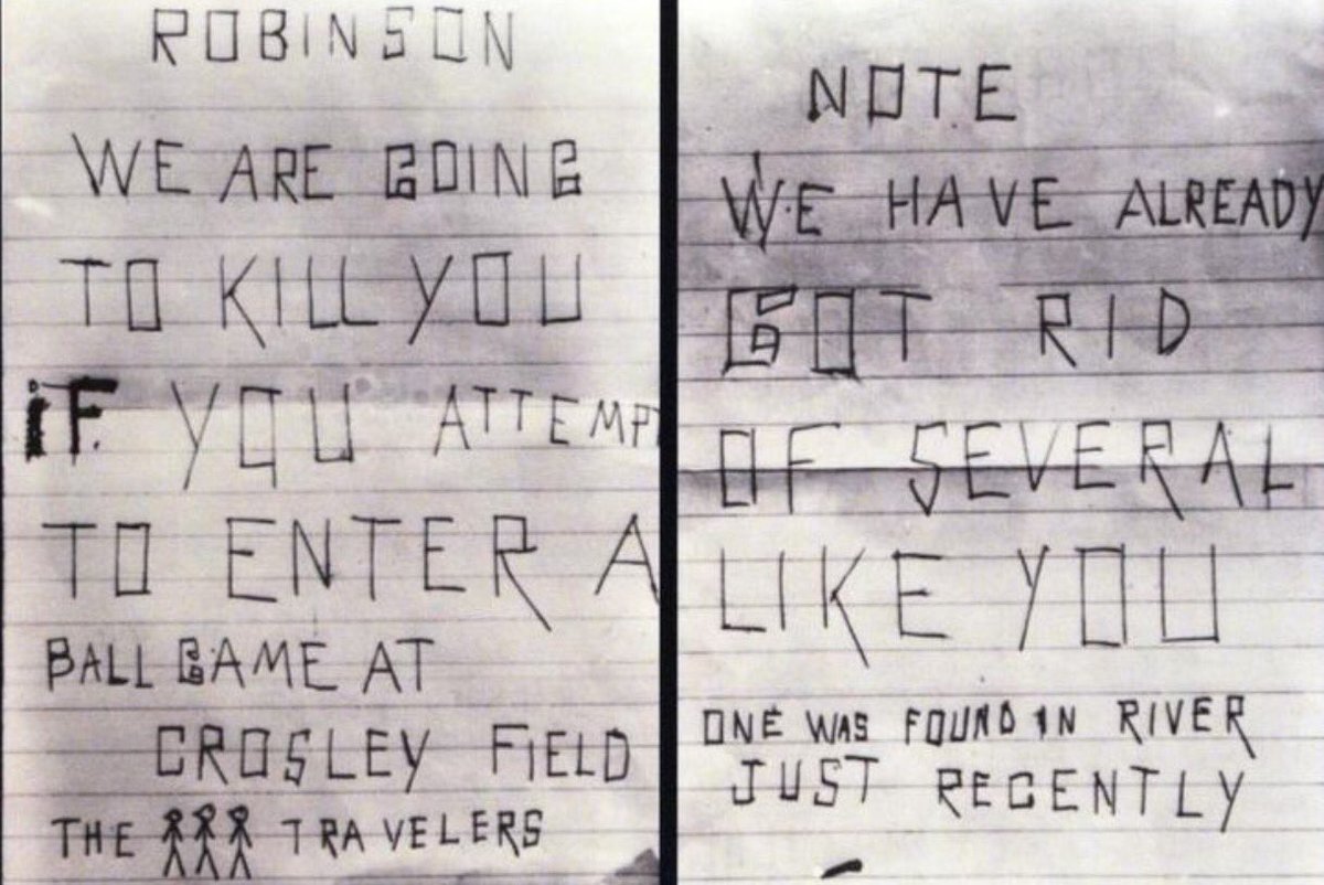 darrenrovell's tweet photo. Imagine getting notes like this, still going out on the field, and then driving in four runs. That's Jackie Robinson for you. https://t.co/XFBR5GdrrW