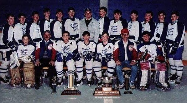 ftlotgcanada's tweet photo. Hockey Day in Durham with these beauties! 1991 OMHA Champs. #Blues #JKmvp 🏒 https://t.co/U2aXo47fzT