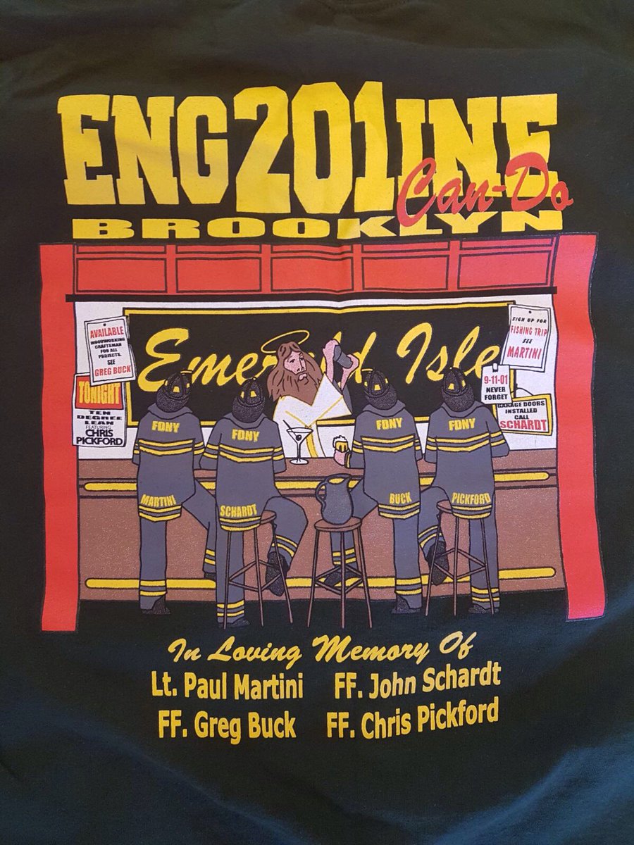 DubFireBrigade's tweet photo. Thanks to the @FDNY firefighter's sons on #Springbeak in Dublin for dropping this T-Shirt in to the C watch crew in HQ #NeverForget https://t.co/CSJwLjNKuw