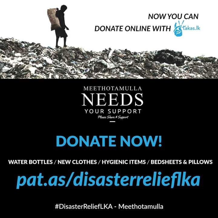 Aye5ha's tweet photo. Now you can donate online with @TakasSriLanka 

DONATE HERE -> https://t.co/vcU2vDnd9l

#Meethotamulla #Lka #RT https://t.co/pbwQ0d5nRC