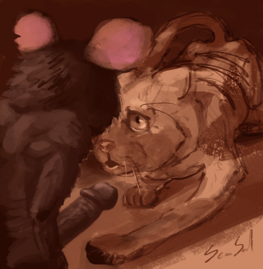 ArtistSeanSeal's tweet photo. Uh oh. This poor pussy is about to take a pounding from #Weremouse
#Caturday https://t.co/7y88BC7xQw