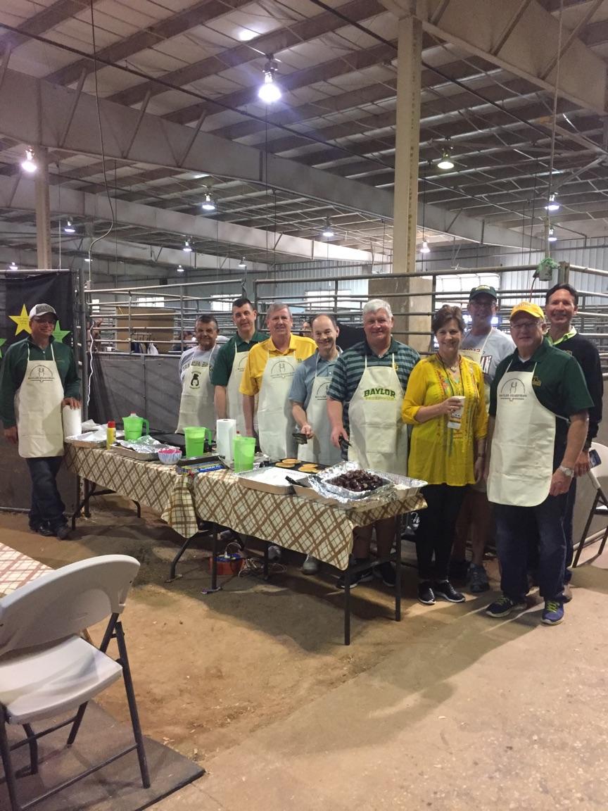 Baylor dads on pancake duty!