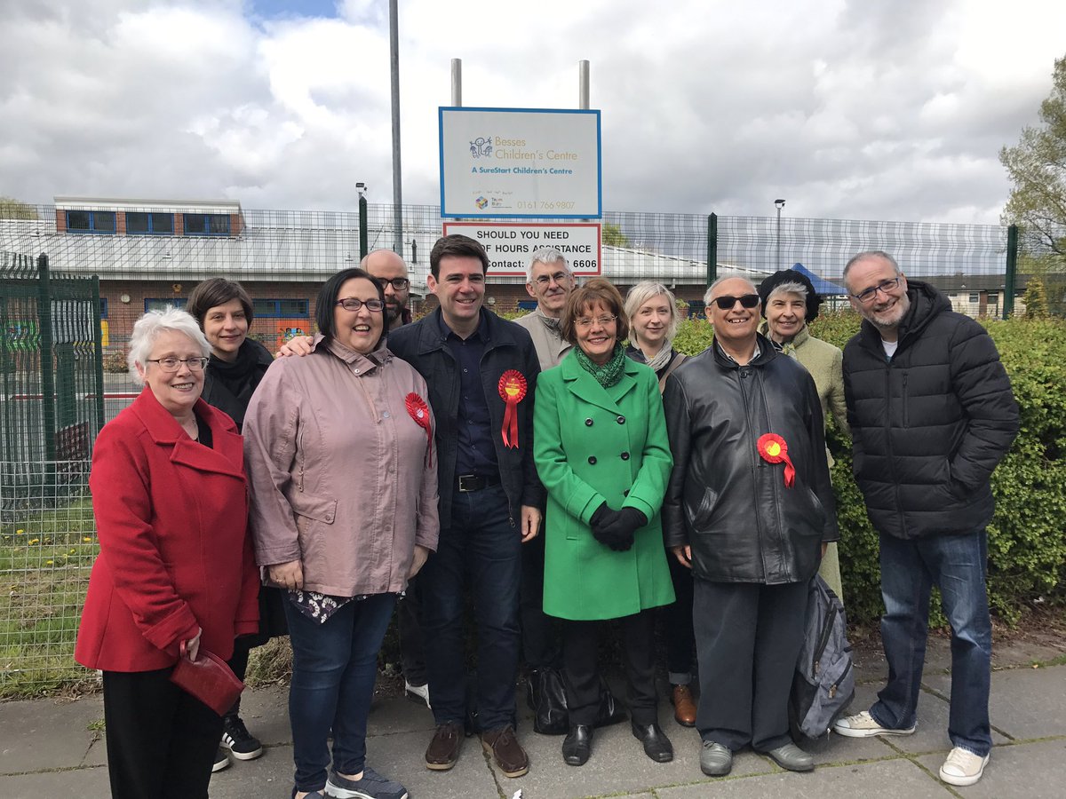 TeamBurnhamGM's tweet photo. Great to be campaigning with @AndreaLSimpson for Besses ward in Bury today. Great response for #VoteBurnham #VoteSimpson on Thursday 4th May https://t.co/MmVqswfWms
