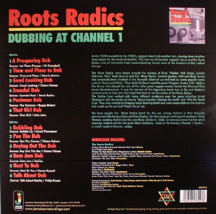 Jamaican Recordings LP 65 - Roots Radics - Dubbing At Channel 1 (1LP-Vinyl) #JamaicanRecordings #RootsRadics