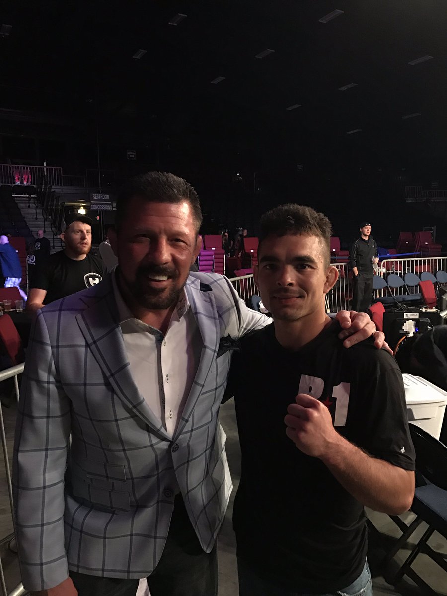 travis_quintero's tweet photo. Got to me a legend in this sport! It was an honor sir @LFAfighting @patmiletich https://t.co/TyslRvzVID