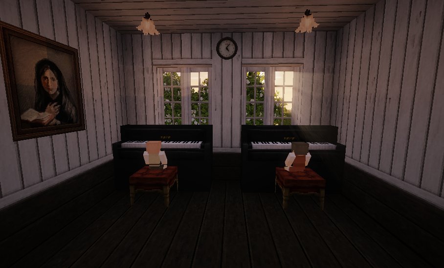 艸木 マイクラ建築60分一本勝負 お題 音楽室 タイトル 二人だけの練習