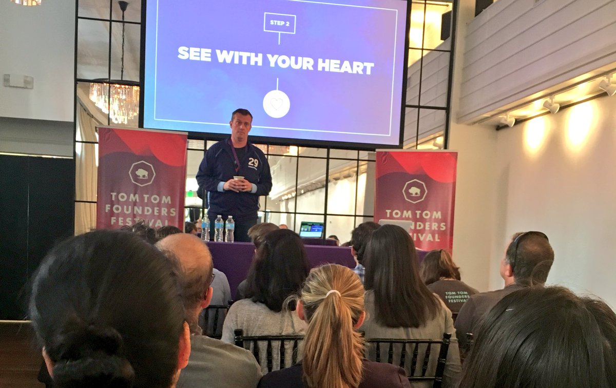 TomTomFest's tweet image. When you find the things that you are passionate about, experience it via @justinahrens @rule29 @Wheels4Water #FoundersSummit #DesignFeeling