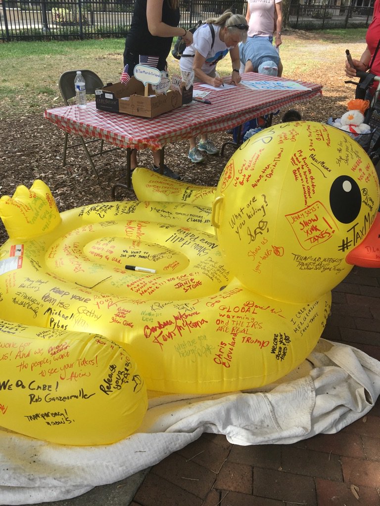 DisneyCosmo's tweet photo. Stop ducking.Release your taxes #taxmarchorlando @AngelaWESH @AmandaOberWESH @.... https://t.co/lP2hk3csUR https://t.co/SZ6Fe6LWO2