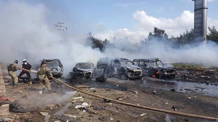 metesohtaoglu's tweet photo. 🔴VBIED attack hit gathering of evacuated people of #Kefarya & #Fouah with at least 60 casualties in #Rashedeen neighborhood
#Syria
📸🔞 https://t.co/c839LI4dfT