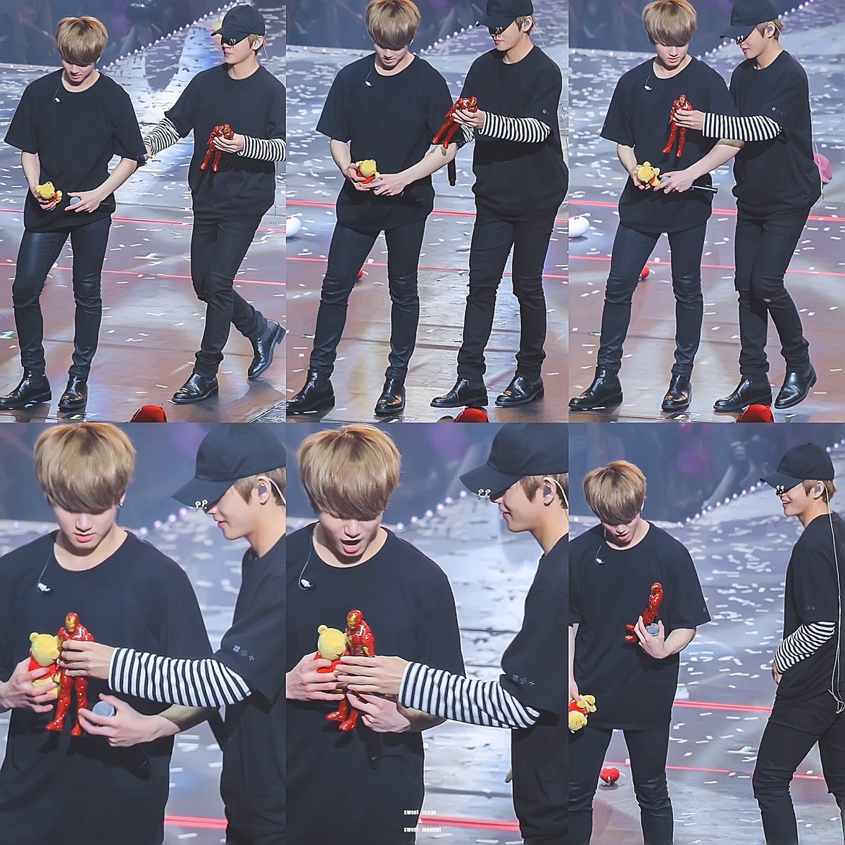 kthjjg's tweet image. the entire process of taehyung passing the iron man toy to jeongguk n smiling to himself when he sees his reaction in pictures is so CUTE