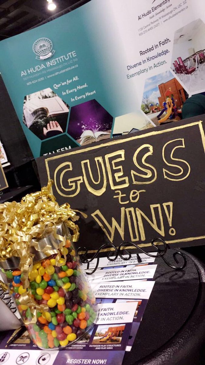 AlHudaInstitute's tweet photo. Stop by our booth at the #soundheartconference to see what we're all about! And while you're here, guess to win a jar of skittles! https://t.co/xhkobcpglP