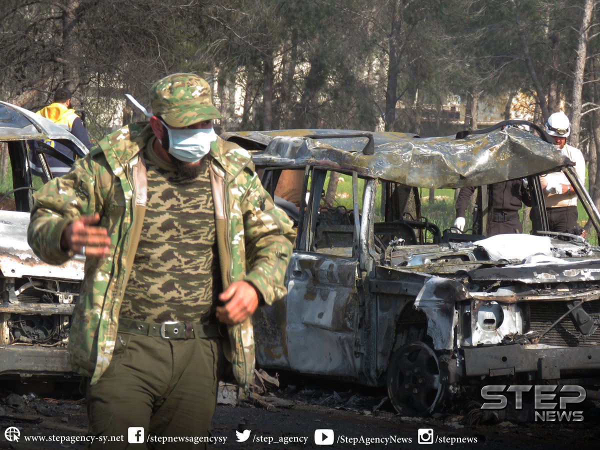 stepplusone's tweet photo. pictures of the explosion that targeted the gathering place of buses carrying the people of ##Kfraya & #Alfoua in #Rashidin west of #Aleppo https://t.co/vFKkoywSa6